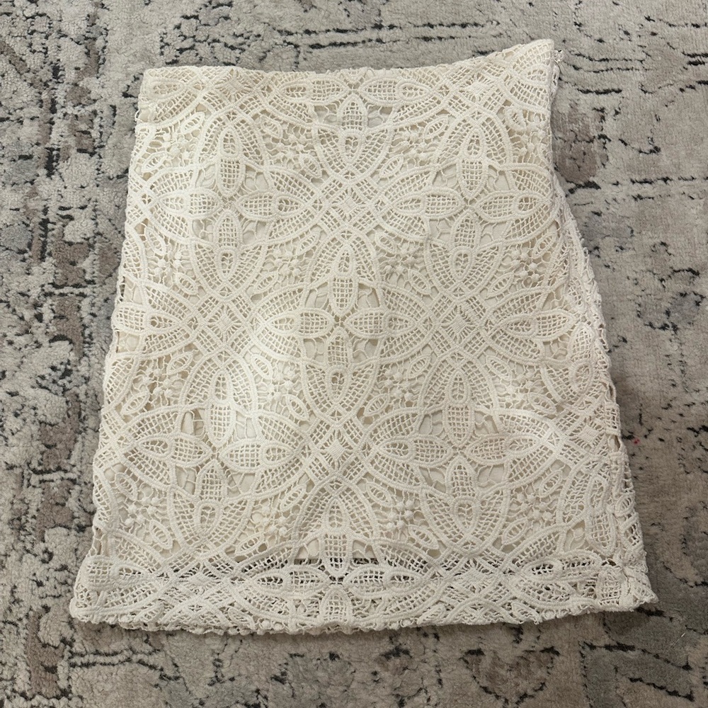 Jack BB Dakota Cream Crochet Skirt